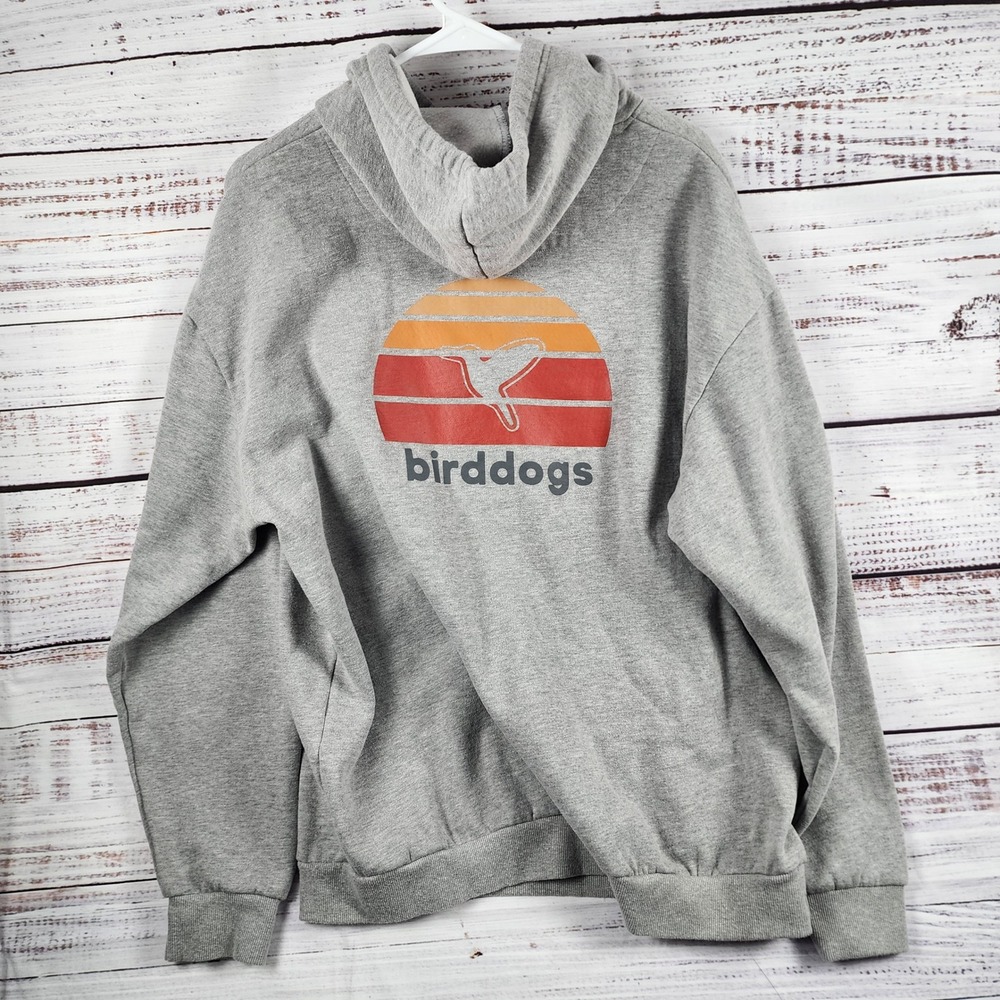 Birddogs Sunset Bird Pullover Hoodie XL Regular Gray Back Graphic Logo - Picture 3 of 9